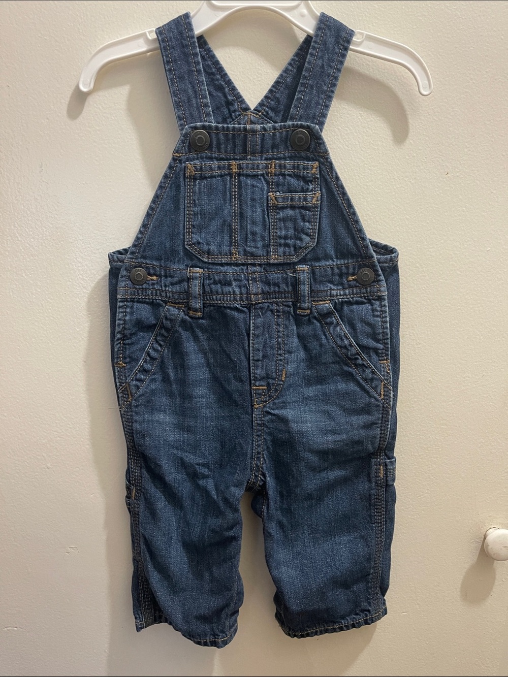 GAP Dark Blue Denim Kids Overalls Sz 6/12M